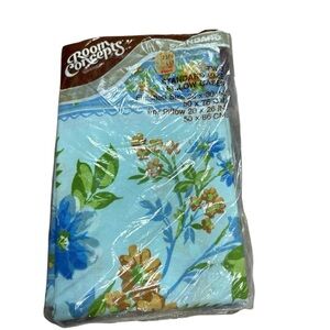 Room Concepts Standard Size 2 Pillowcase No Iron Cotton Blend Floral Light Blue
